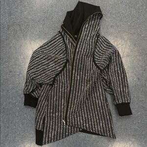 AKIRA Black and White Striped Jacket